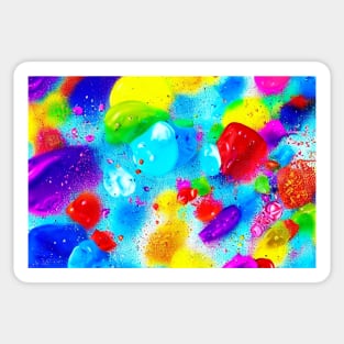 Abstract vibrant colors fun, celebration and joy paints merging, merging, underwater cool blue Sticker